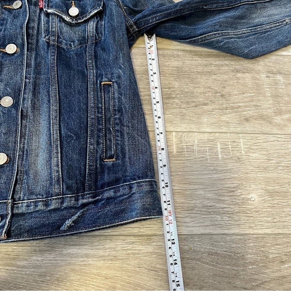 LEVI’s Ex Boyfriend Trucker Jacket in Blue Woodstock, XS - Picture 12 of 16